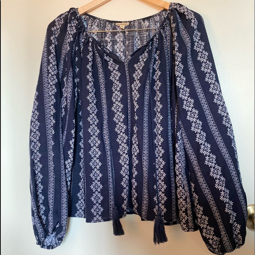 Anthropologie Floral Embroidery Blouse
